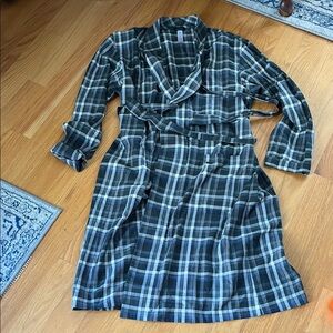 Hanro Gray Plaid Robe size L